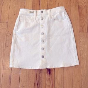 Madewell white denim skirt.
